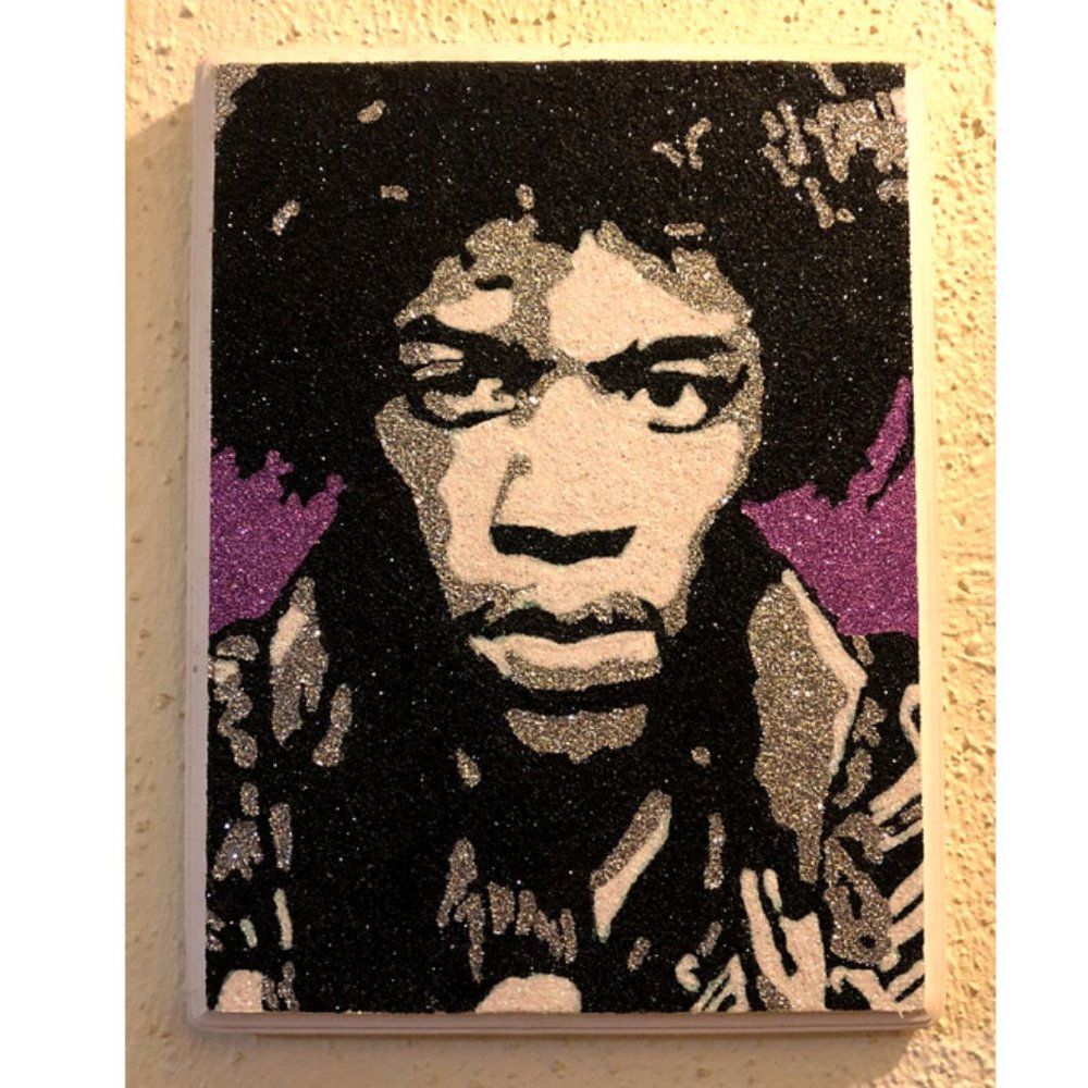 Jimi Hendrix Purple Haze Art Icons Glitter